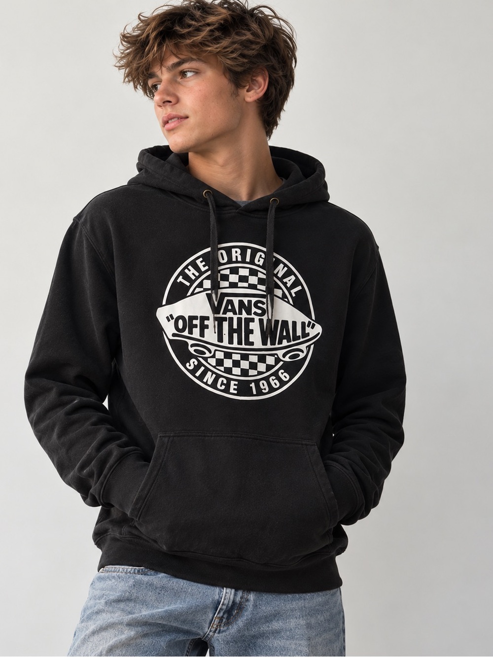 Vans “The Original Off The Wall” Black Hoodie – Size Small
